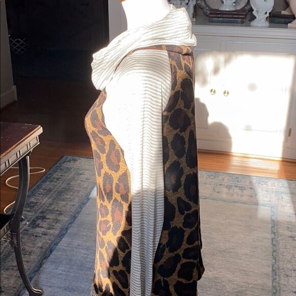 Lime & Chili Striped and Cheetah Print Tunic Top L - Picture 4 of 8